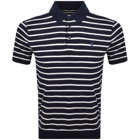 Ralph Lauren Stripe Polo T Shirt Navy | Mainline Menswear us